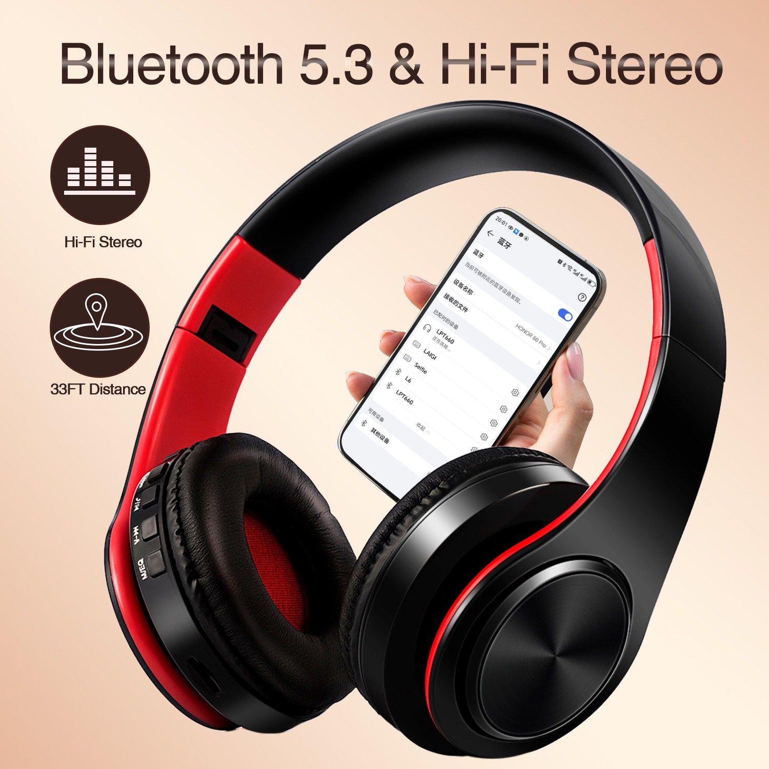 Anc Wireless Over Ear Headphones - CATASSU Auricolare Cuffie Bluetooth Over Ear