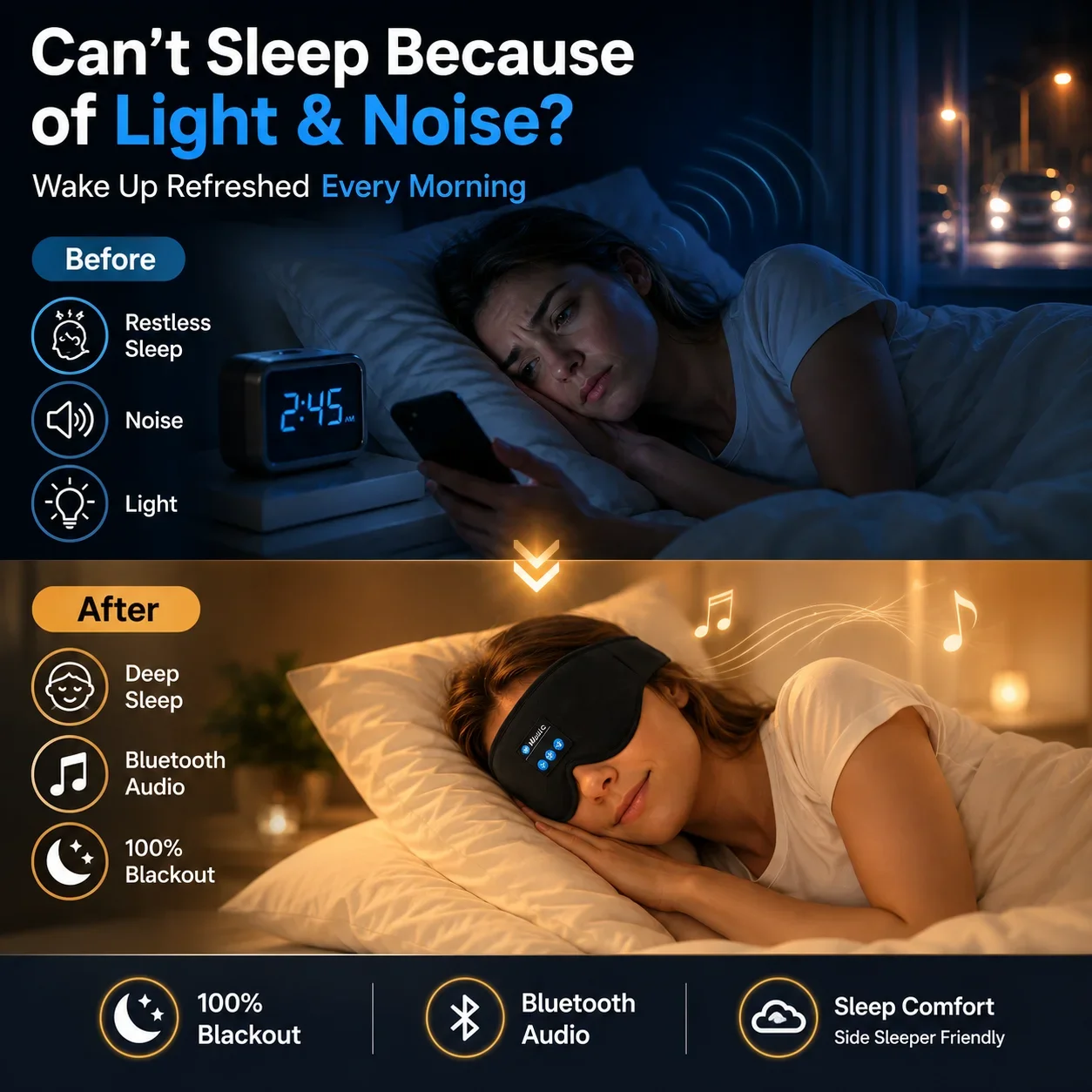 Maschera per Dormire con Cuffi - Sleep Mask Headphones Bluetooth recensione e prezzo