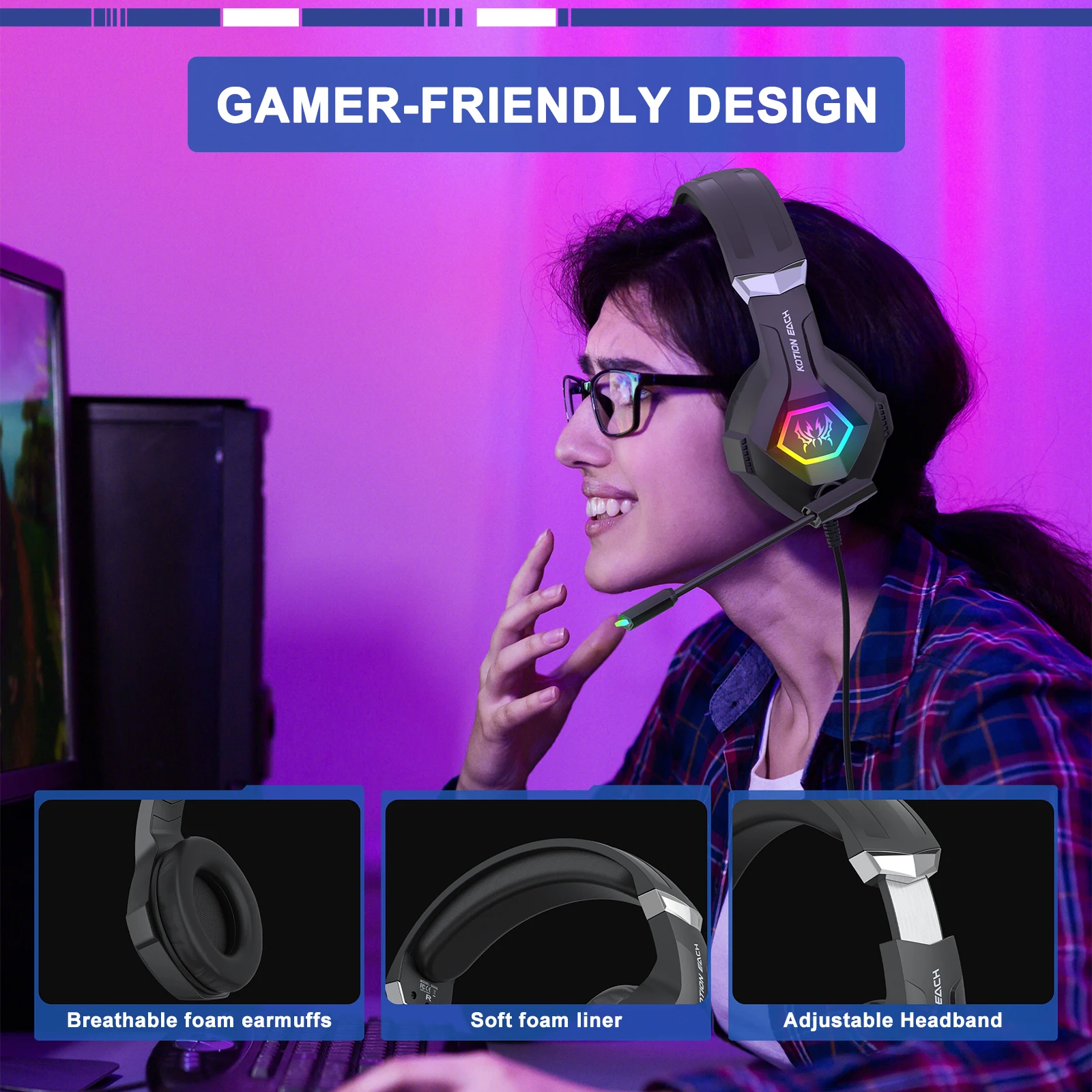 Cuffie da gioco cablate con au - Gaming Headset With Mic Rgb recensione e prezzo