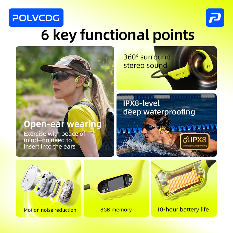 POLVCDG Cuffie Sportive a Cond - Bone Conduction Running Headphones recensione e prezzo